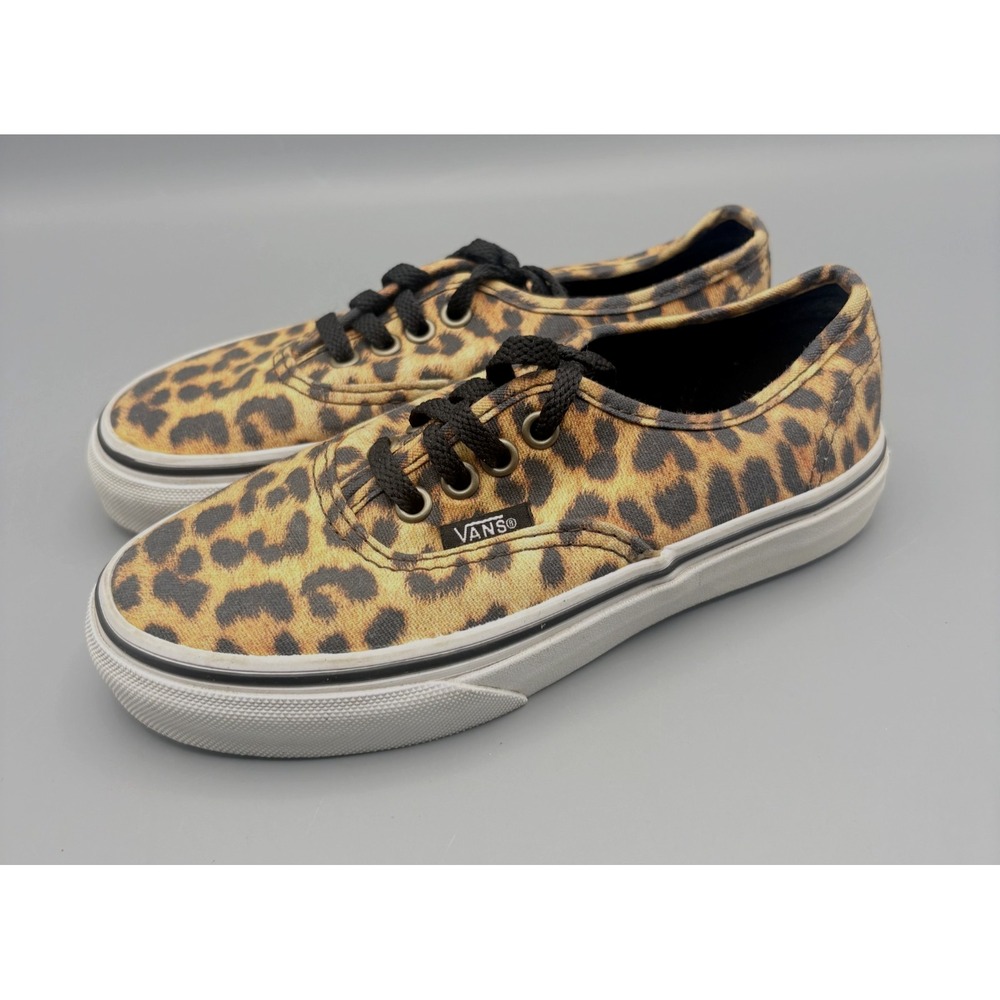 Vans Leopard/Cheetah Print Low Top Sneakers Kids Size 12.0 Tan Black Animal